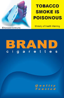 Image of the Poison cigarette packet design - front. 