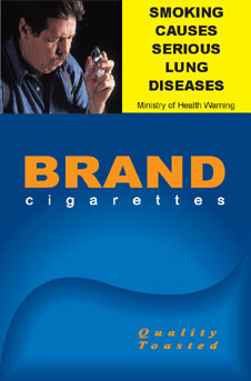 Image of the Lung Disease cigarette packet design - front. 